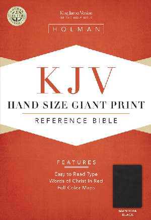 KJV Hand Size Giant Print Reference Bible L/T Mantova Black - Holman